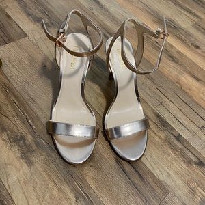 Rose Gold Nine West open toe 3inch heel